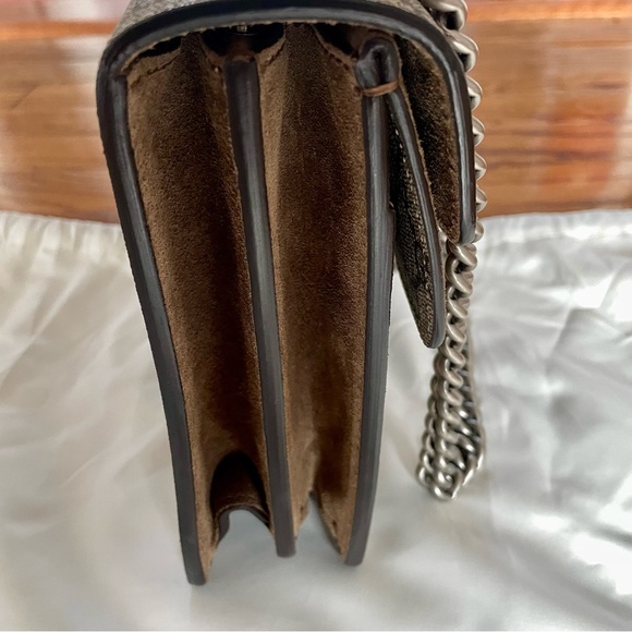 Gucci Dionysus Small Rectangular Bag GG Supreme and Taupe Suede - Picture 5 of 16